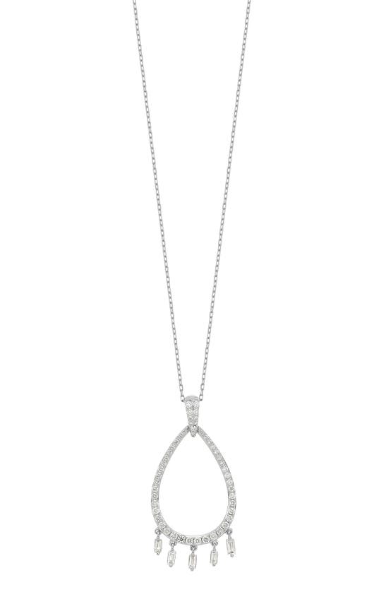 Bony Levy Gatsby 18k White Gold Diamond Open Teardrop Pendant Necklace In Metallic