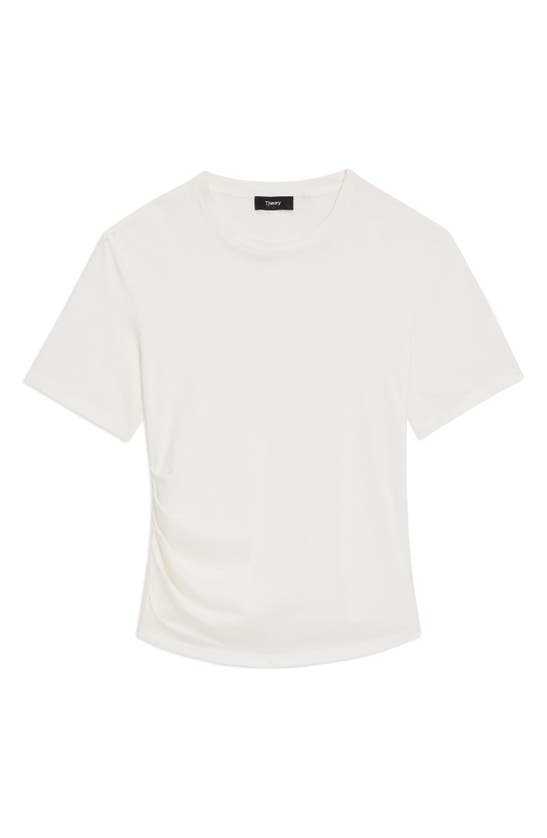 Shop Theory Gathered Cotton T-shirt In White