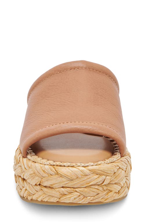 Dolce Vita Chavi Platform Slide Sandal In Honey Leather