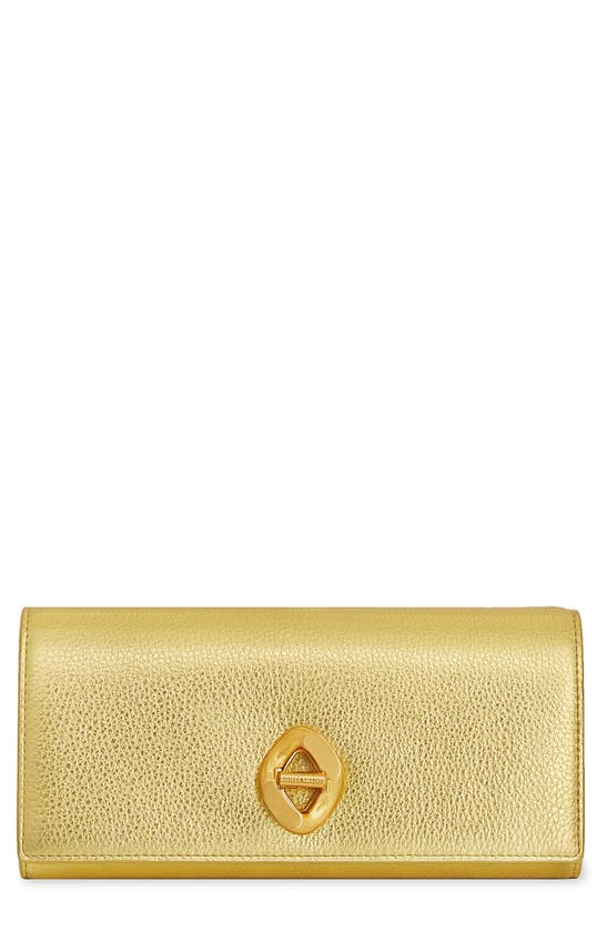 Shop Rebecca Minkoff Chain Strap Crossbody Leather Wallet In Gold