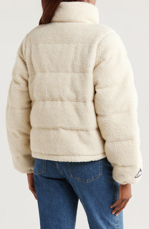 Helly Hansen Yu Teddy High Pile Puffer Jacket In 034 Cream