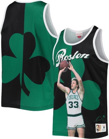 Men's Mitchell & Ness Larry Bird Kelly Green Boston Celtics Mesh T-Shirt