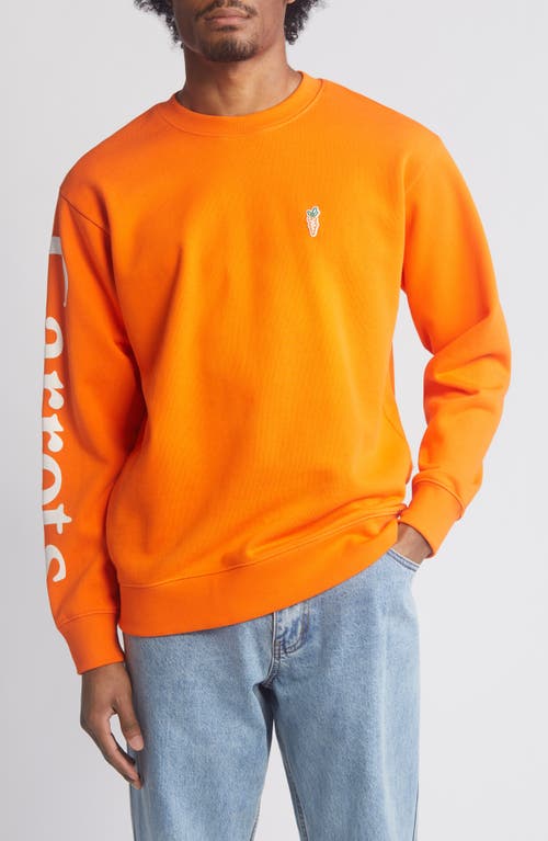 Wordmark Long Sleeve Cotton Graphic T-Shirt in Orange