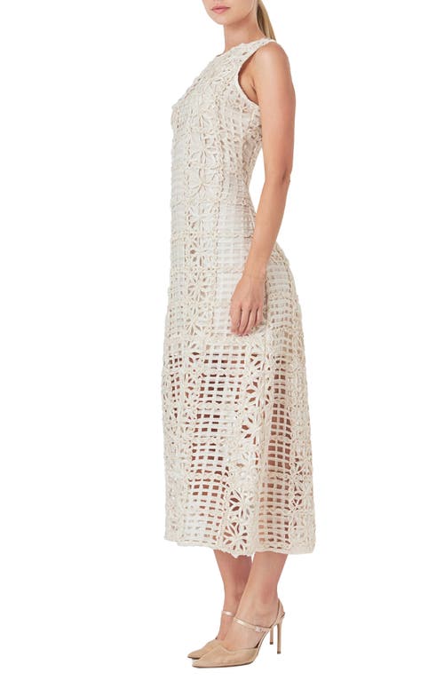 Shop Endless Rose Textured Sleeveless Maxi Dress In Ivory