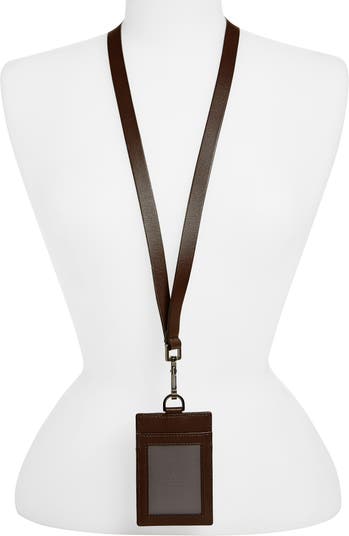 Italian Leather ID Holder With Personalised Lanyard ID Card 