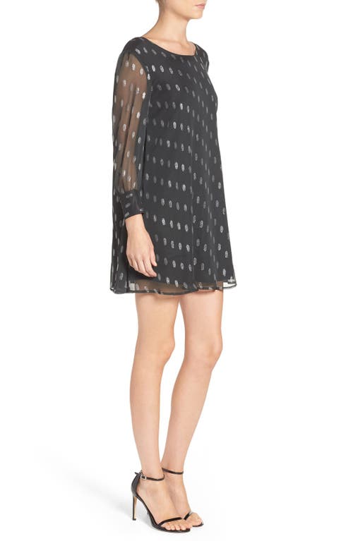 Shop Bb Dakota By Steve Madden Bb Dakota Warren Metallic Chiffon Shift Dress In Black