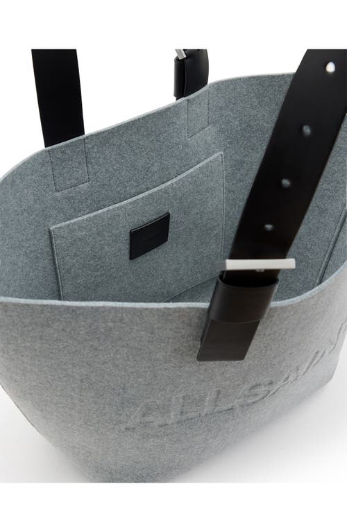 Shop Allsaints Anik Felt Tote In Grey Marl