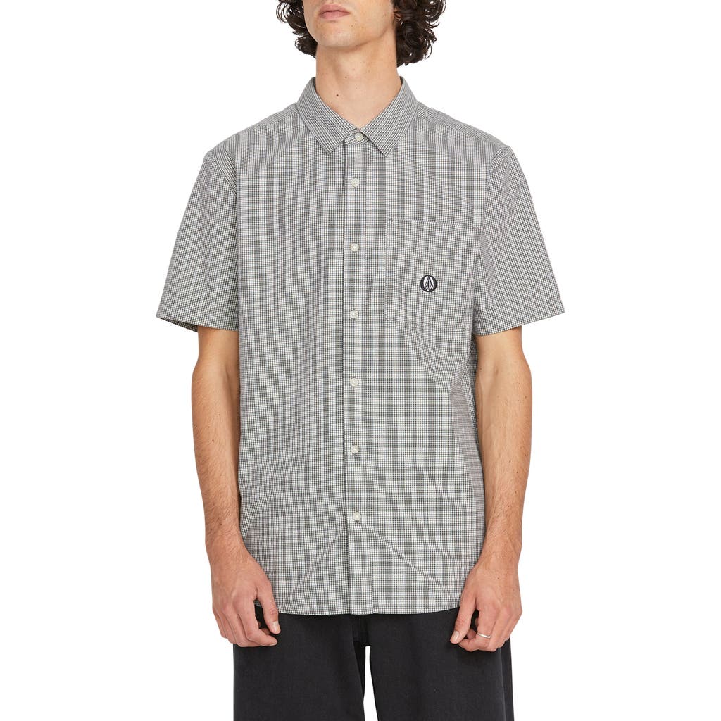 Volcom Lonsdale Classic Fit Short Sleeve Button-Up Shirt in Egg White