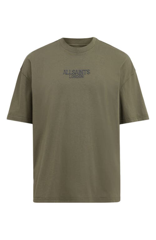 Shop Allsaints Bones Logo T-shirt In Marley Green