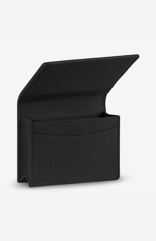 Maison De Sabre Leather Card Case In Black Caviar