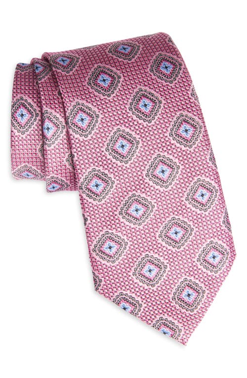 Geometric Silk Tie in Pink