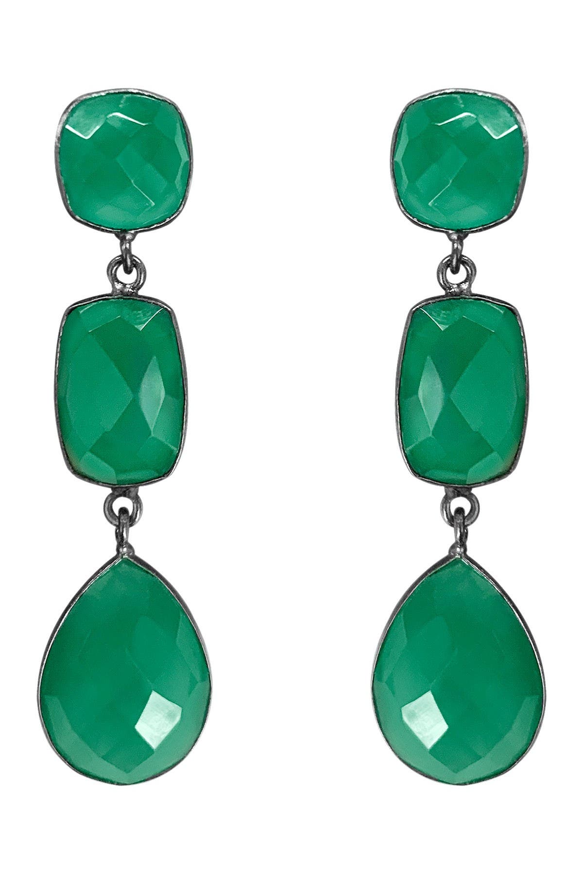 Adornia Green Onyx Drop Earrings
