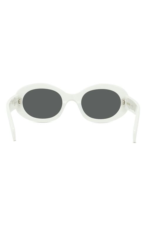 Celine Cl40194u Triomphe 25a Sunglasses In Shiny Solid Ivory/smoke