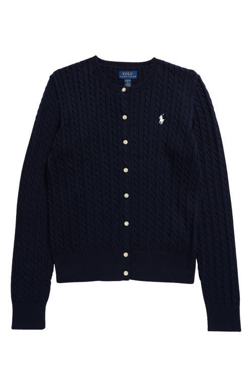 POLO RALPH LAUREN POLO RALPH LAUREN KIDS' CABLE KNIT COTTON CARDIGAN 