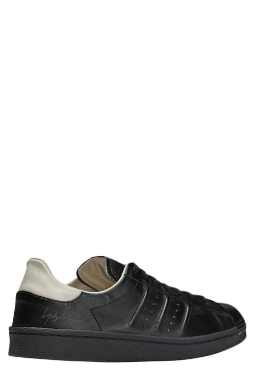 Y-3 Black & Off-white Superstar Sneakers In Black/black/aluminum