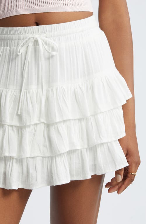 Shop Bp. Tiered Miniskirt In White Blanc