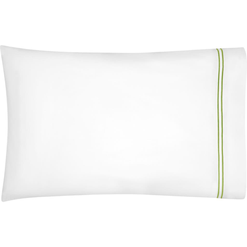 Sferra Grande Hotel Pillowcase In White/fern