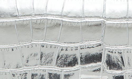 Aldo Croc Embossed Faux Leather Top Handle Bag In Silver