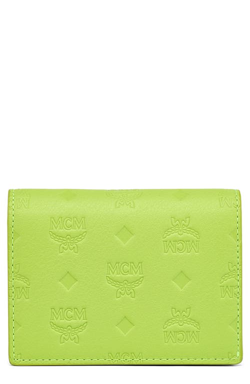 Mcm Aren Flap Trifold Mini Wallet In Oatmeal