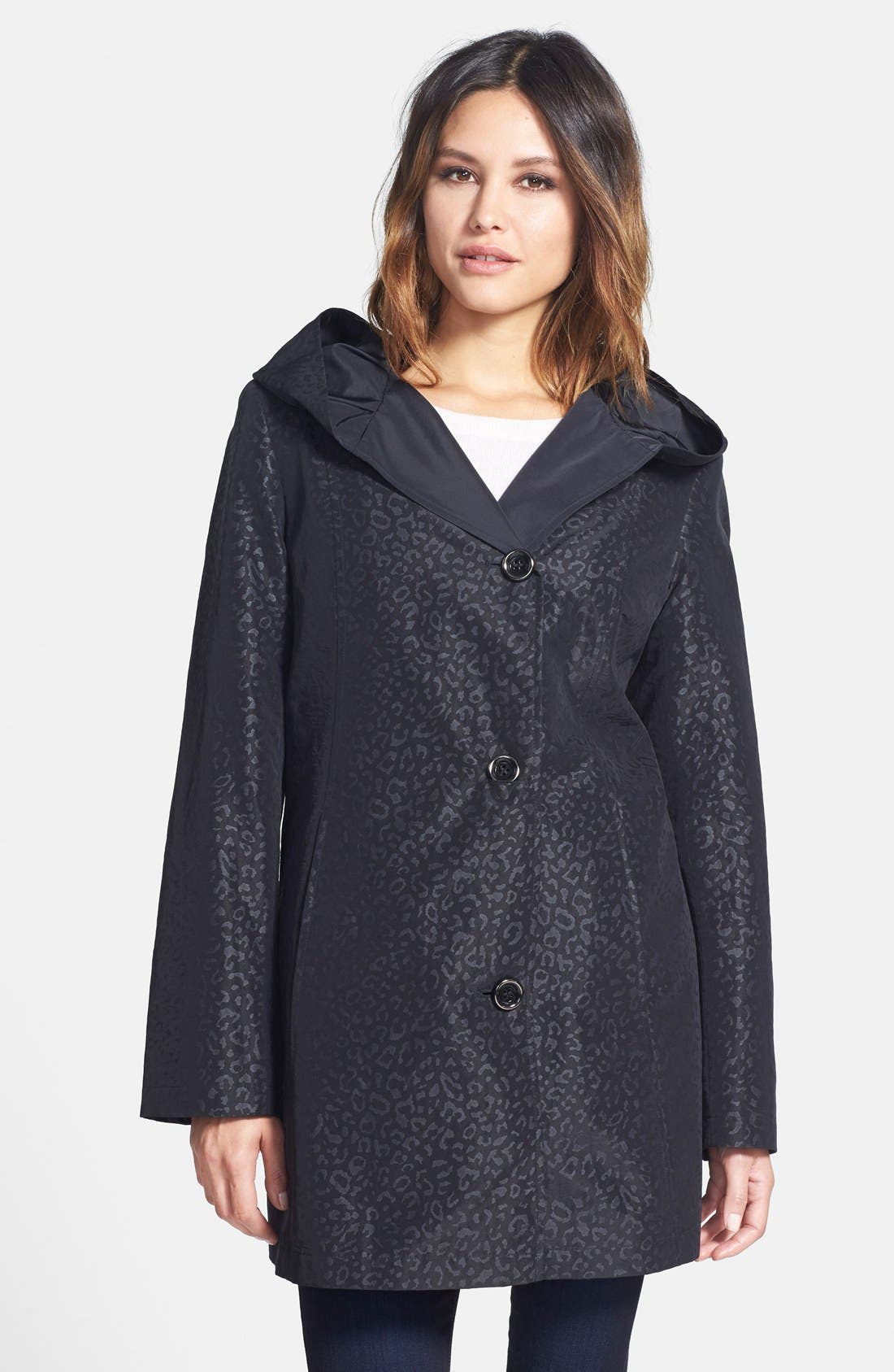 leopard print raincoat with hood