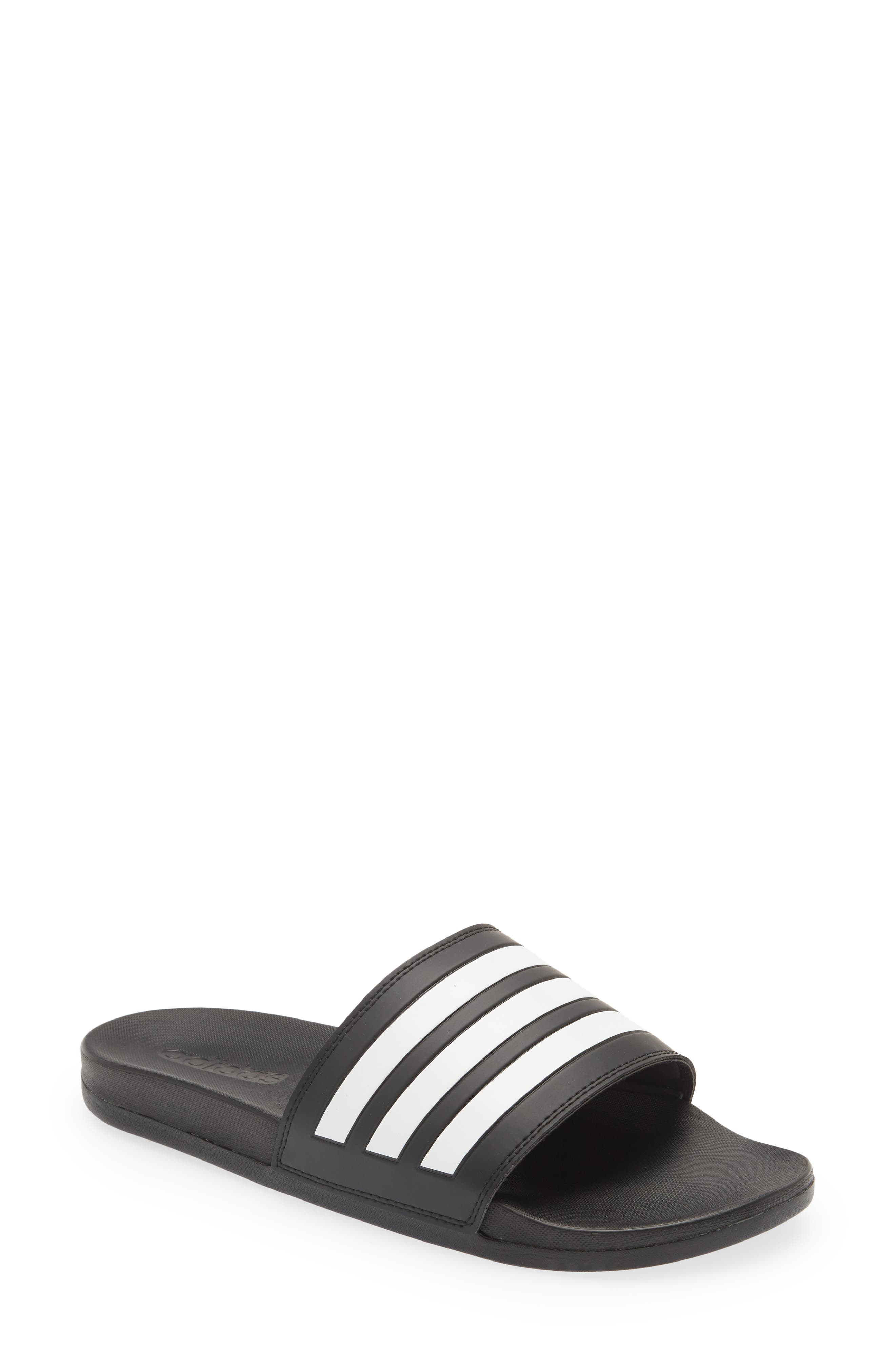 adidas Synthetic Adilette Comfort Slides in White Womens Shoes Flats and flat shoes Sandals and flip-flops 