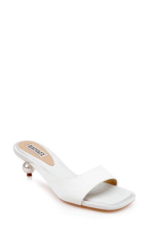 Shop Badgley Mischka Collection Baila Slide Sandal In White Crepe