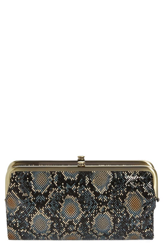 Hobo 'lauren' Leather Double Frame Clutch In Halo Shimmer