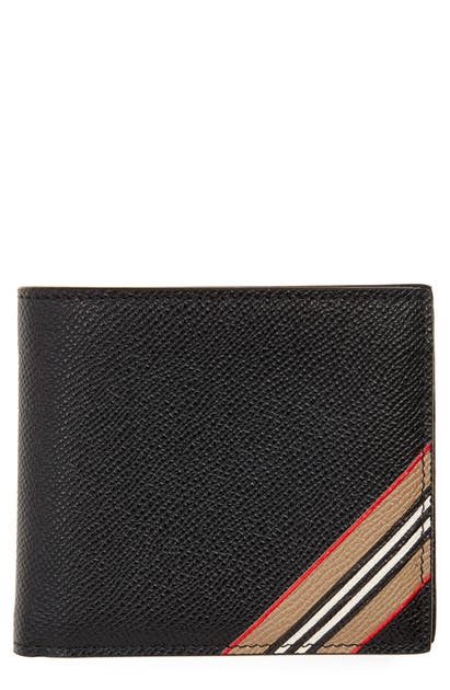 Click to view more detailed imagery on our partner's website Burberry Icon Stripe Leather Wallet In Black
