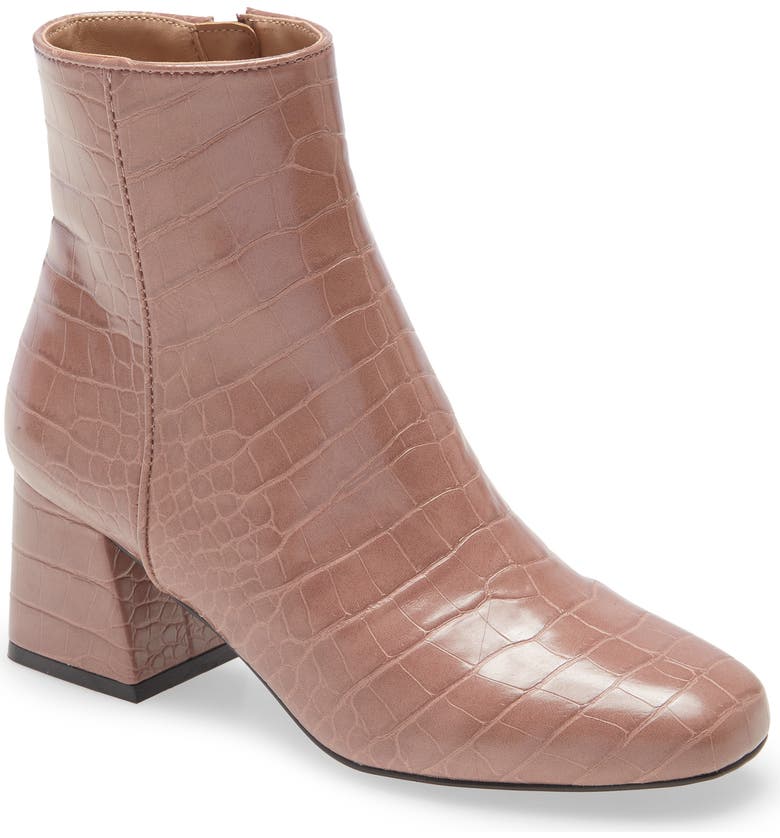 STEVE MADDEN Darma Block Heel Bootie, Main, color, TAN CROCO