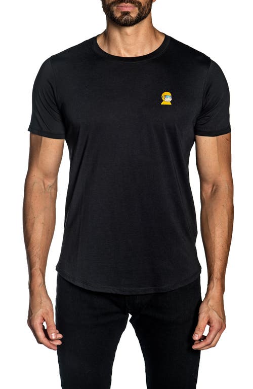 Jared Lang Embroidered Crewneck T-Shirt in Black