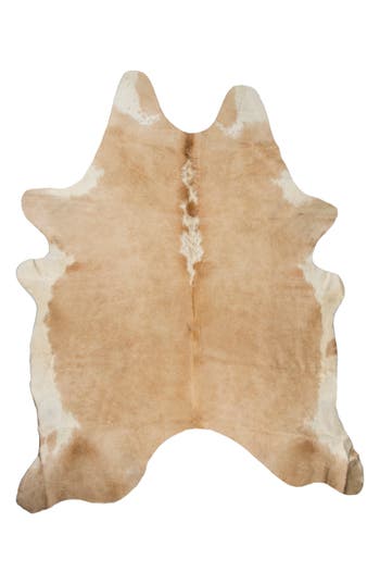 Shop Natural Genuine Cowhide Rug In S P Tan/white