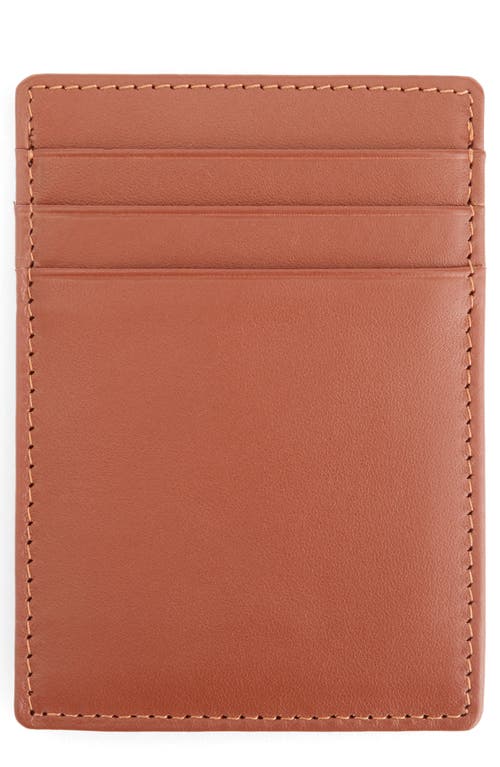 ROYCE New York Magnetic Money Clip Card Case in Tan at Nordstrom