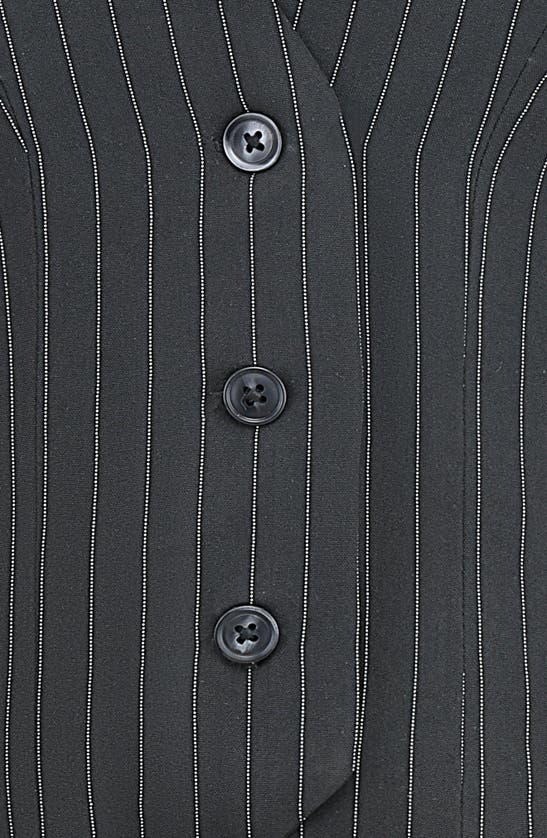 Mistress Rocks Pinstripe Waistcoat In Black