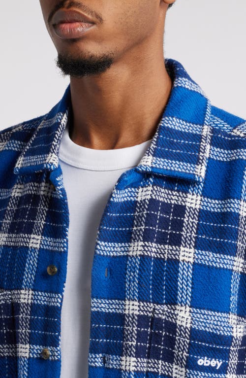 Shop Obey Bigwig Picture Plaid Cotton Button-up Shirt In Limoges Multi