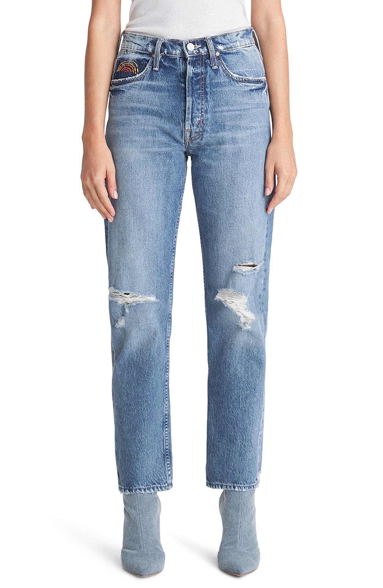 mother straight leg jeans