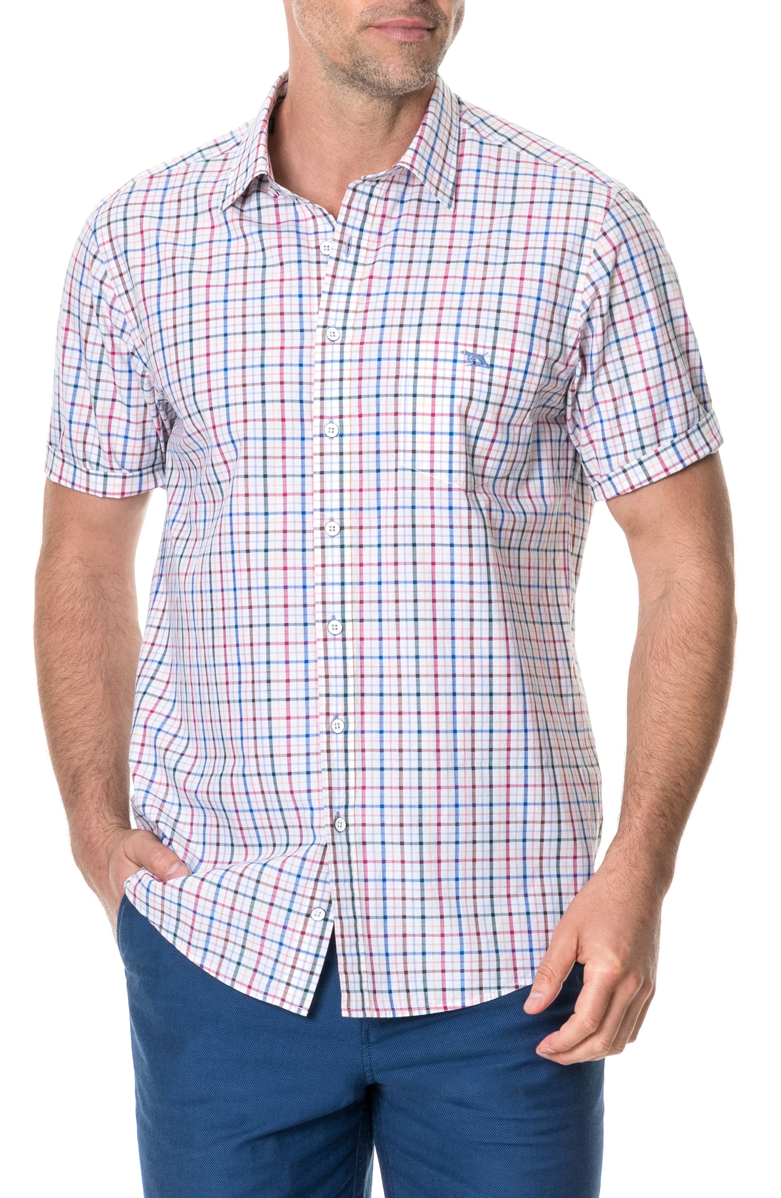 Rodd & Gunn Wilder Regular Fit Check Sport Shirt, Coral