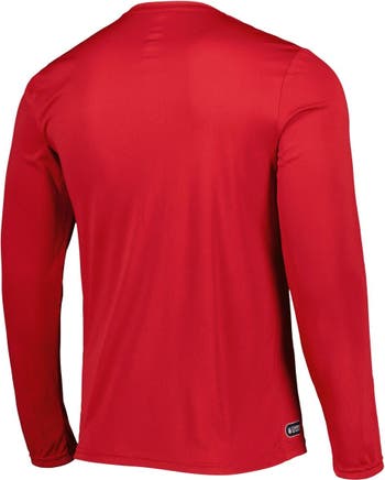 Men's Nike White/Cardinal Arizona Cardinals Throwback Raglan Long Sleeve T-Shirt