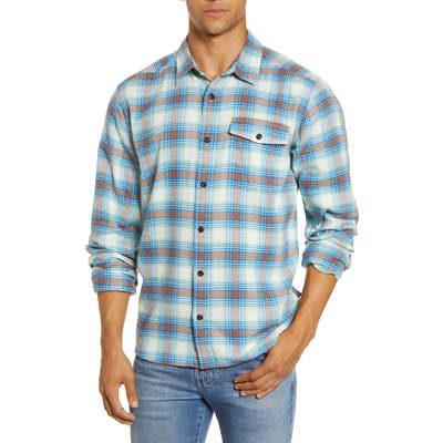 Patagonia Regular Fit Organic Cotton Flannel Shirt, Blue