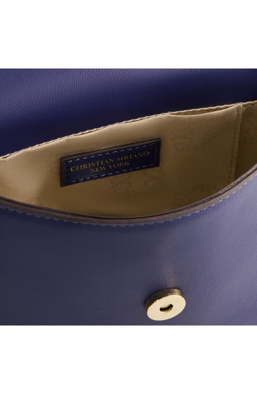 Shop Christian Siriano Ring Handle Mini Flap Crossbody Bag In Blue