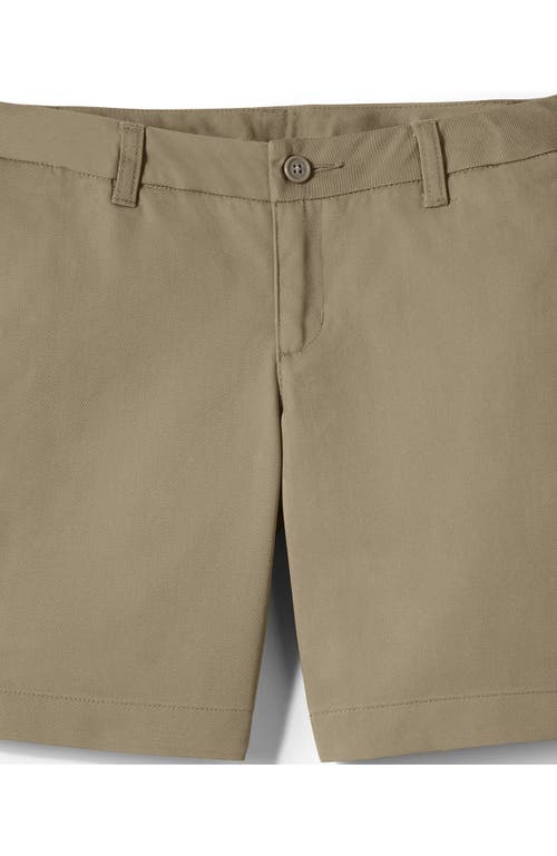 LANDS' END LANDS' END SCHOOL UNIFORM GIRLS PLUS PLAIN FRONT BLEND CHINO SHORTS