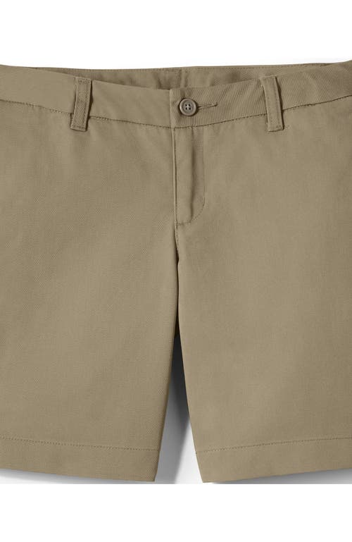 Shop Lands' End School Uniform Girls Plus Plain Front Blend Chino Shorts In Khaki