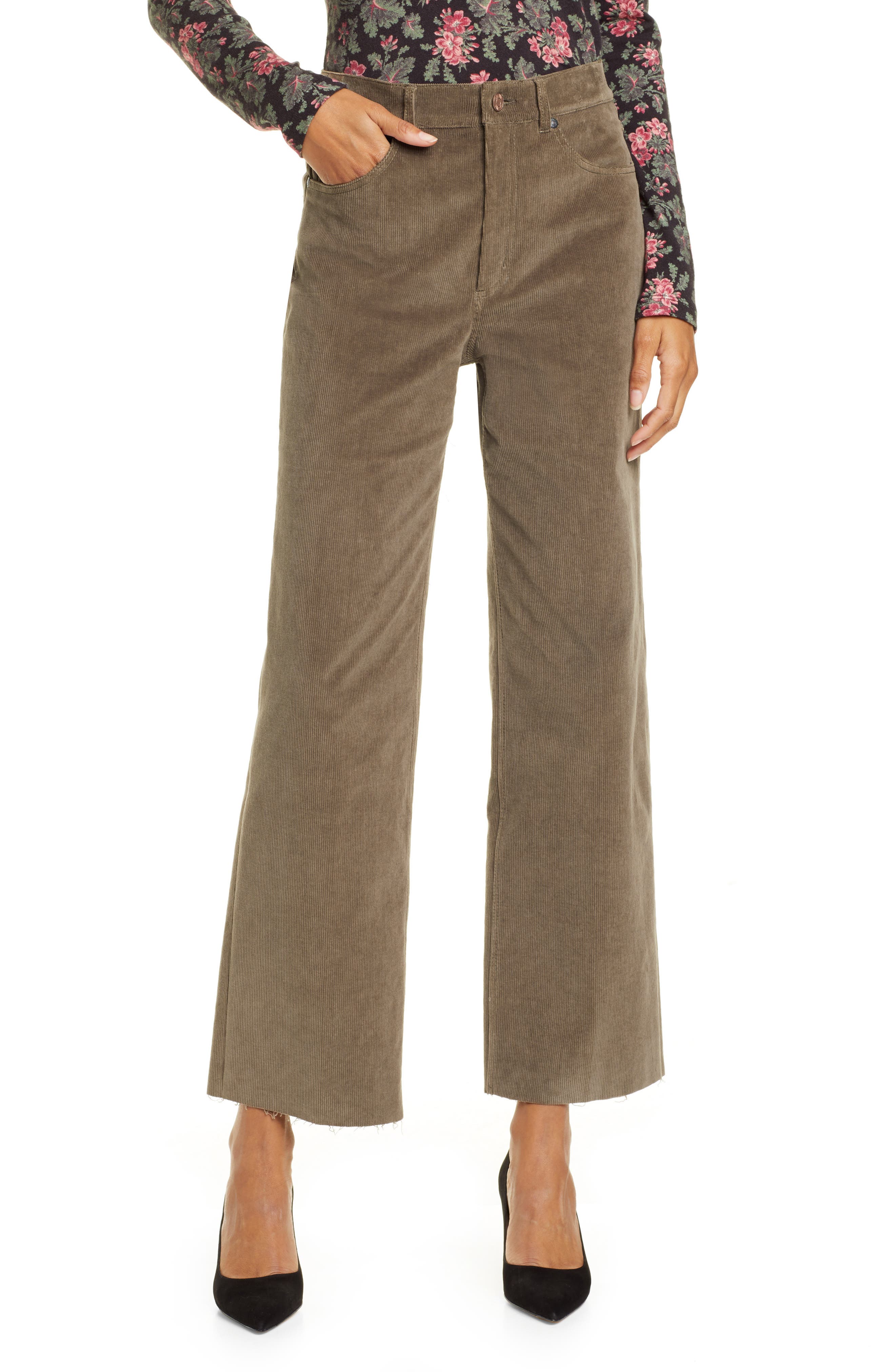 raw hem corduroy pants