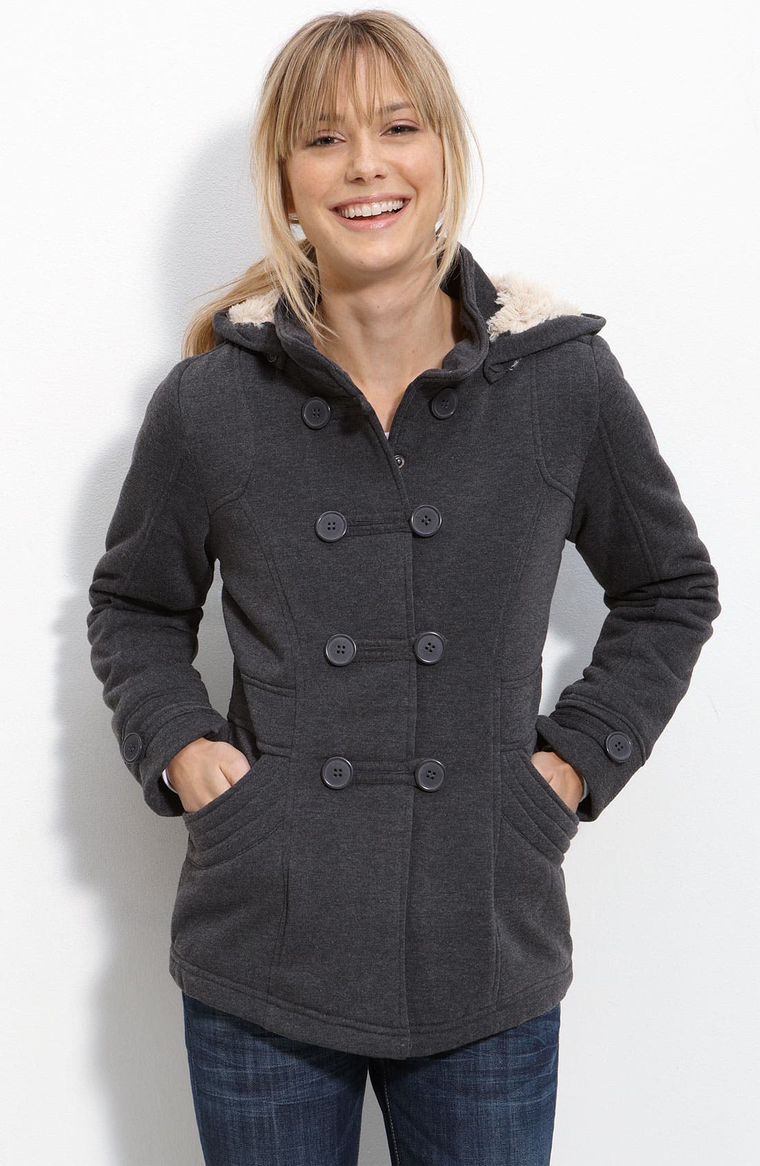 Dollhouse Hooded Fleece Jacket (Juniors) Nordstrom