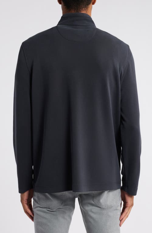 Johnston & Murphy Vintage Wash Quarter Zip Top In Black
