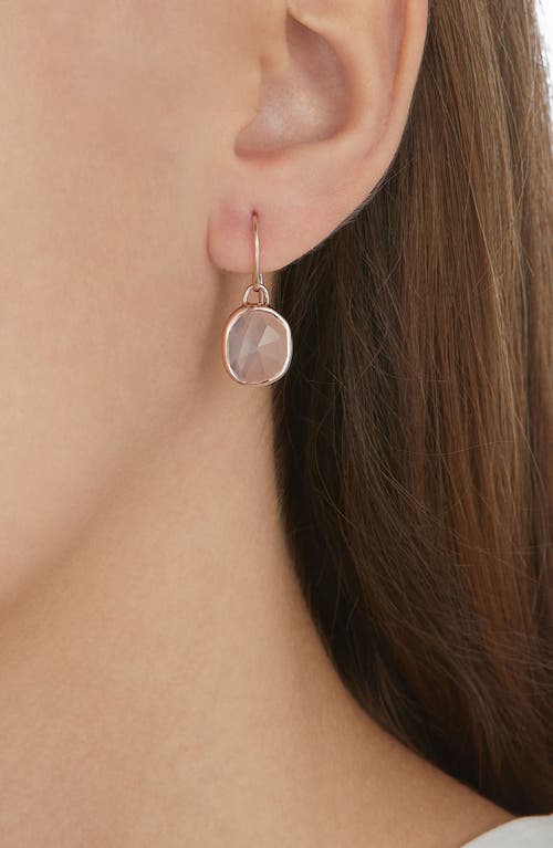 Shop Monica Vinader Siren Semiprecious Stone Drop Earrings In Rose Gold/rose Quartz