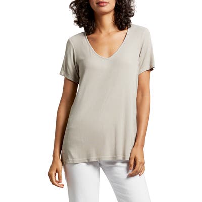 Michael Stars Kaley V-Neck Swing Tee, Size One Size - Grey