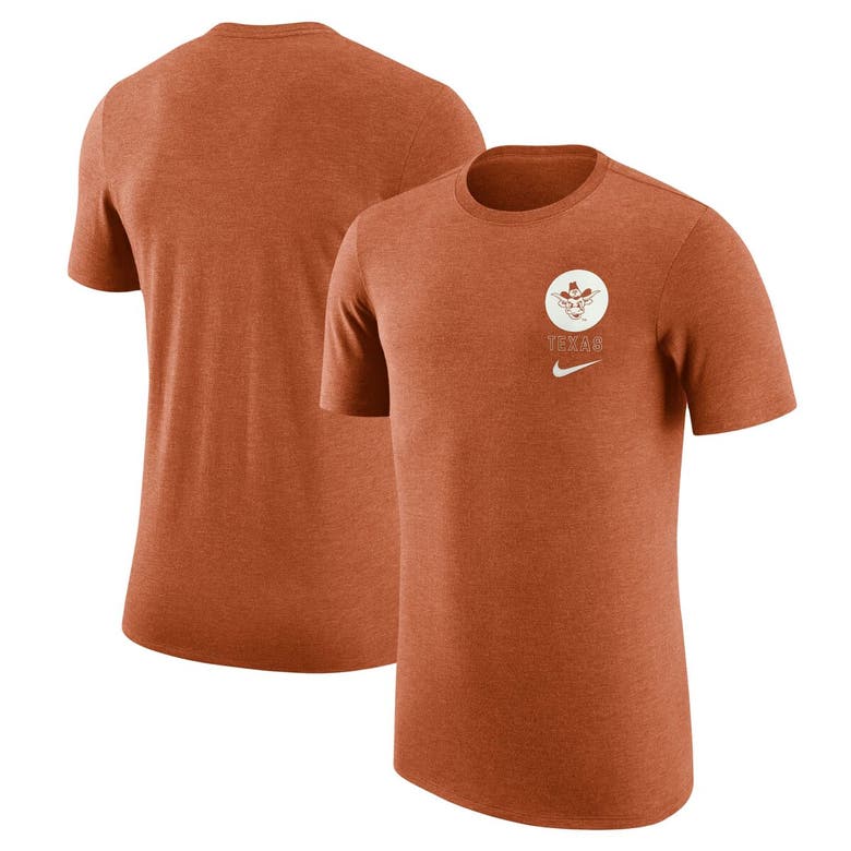 Shop Nike Texas Orange Texas Longhorns Retro Tri-blend T-shirt In Burnt Orange
