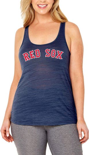 Women's Soft As A Grape Red Boston Red Sox Plus Size Swing for The Fences Tri-Blend Racerback Tank Top