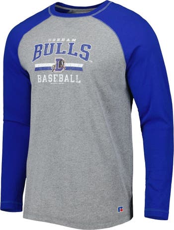 Boxercraft Men's Royal/Heathered Gray Durham Bulls Long Sleeve Baseball T-Shirt Size: 3XL