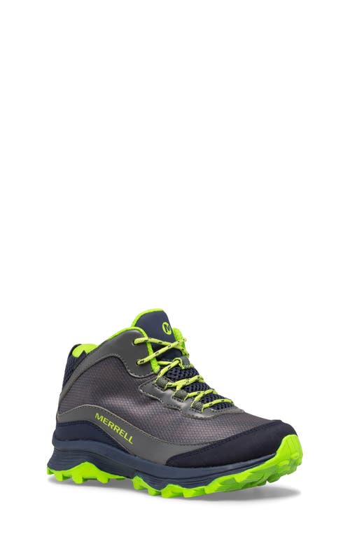 Merrell Moab Speed Waterproof Hiking Boot Navy/Grey/Lime at Nordstrom, M